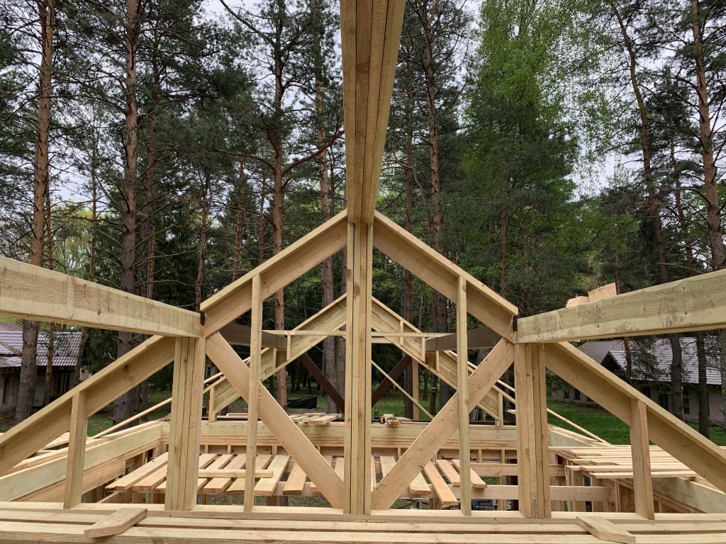 Фото со стройки дома - Норвегия 1 размером - 13м х 11.5м строится - ДОЛ Колосок