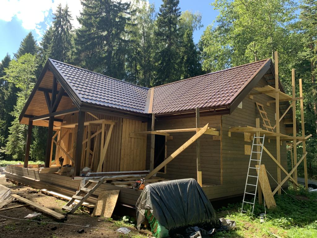 Фото со стройки дома - Норвегия 1 размером - 13м х 11.5м строится - ДОЛ Колосок